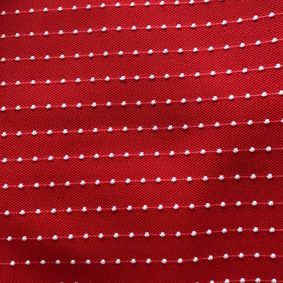 🎃 Vintage 50’s-60’s A-Line Mock Neck Red-White Polkadot Dress - Picture 8 of 10